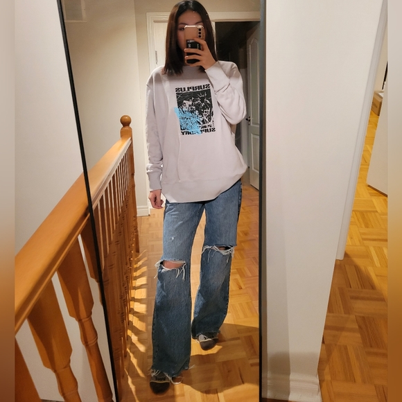 Zara Denim - Zara wide leg, distressed jeans size 4, 26"